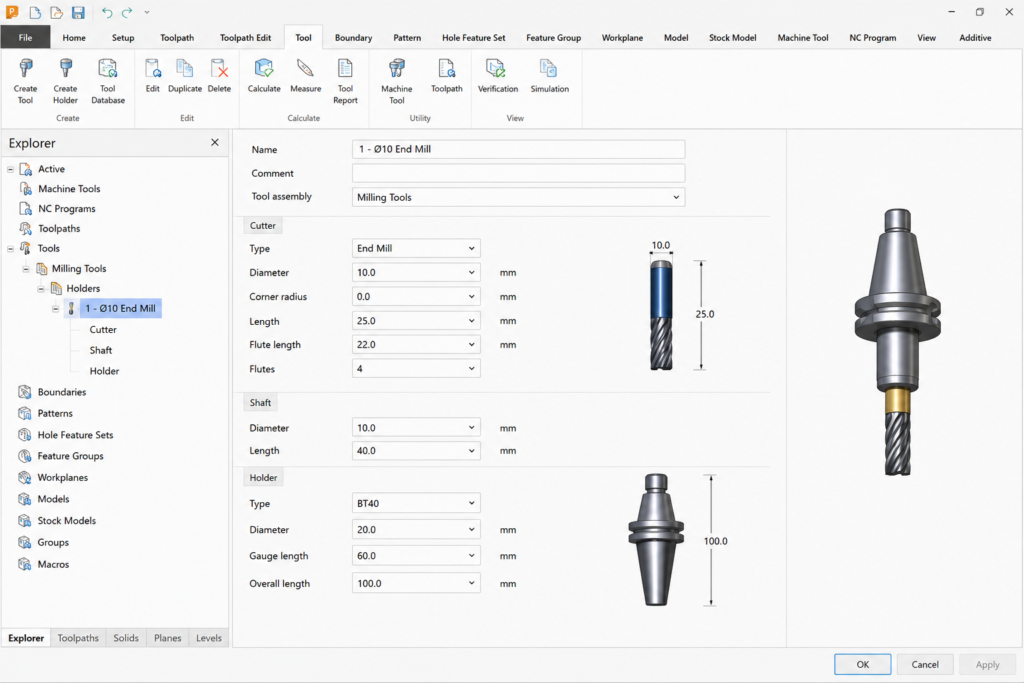 تنظیمات Tool
مربوط به بخش تنظیم صحیح ابزار